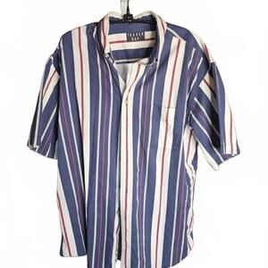 Trader Bay Men's Short Sleeve Striped Button-Up Shirt